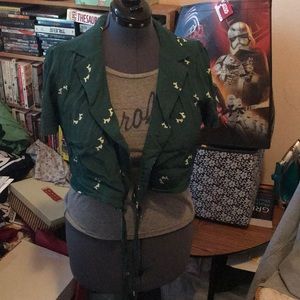 Seamstress of Bloomsbury green dog crop top